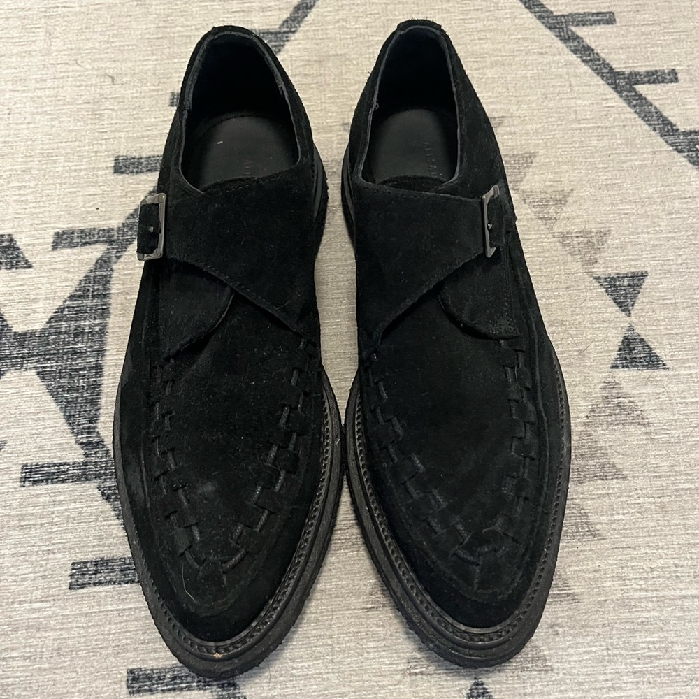 All Saints Black Suede Creepers